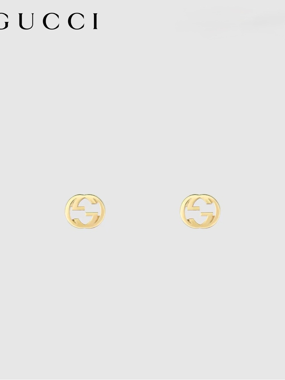 Gucci Interlocking G Gold Stud Earrings - Gold Large